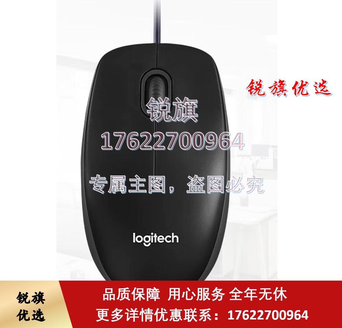 罗技(Logitech)B100 办公鼠标 有线鼠标